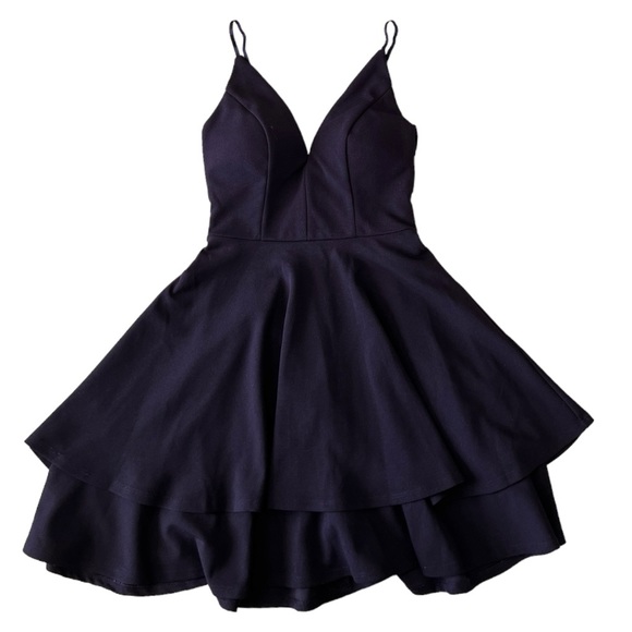 Emerald Sundae Plunge Neck Mini Fit & Flare Dress - Picture 3 of 5